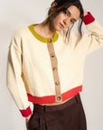Callahan Knitwear - Joey Cardi - Creme Colorblock -
