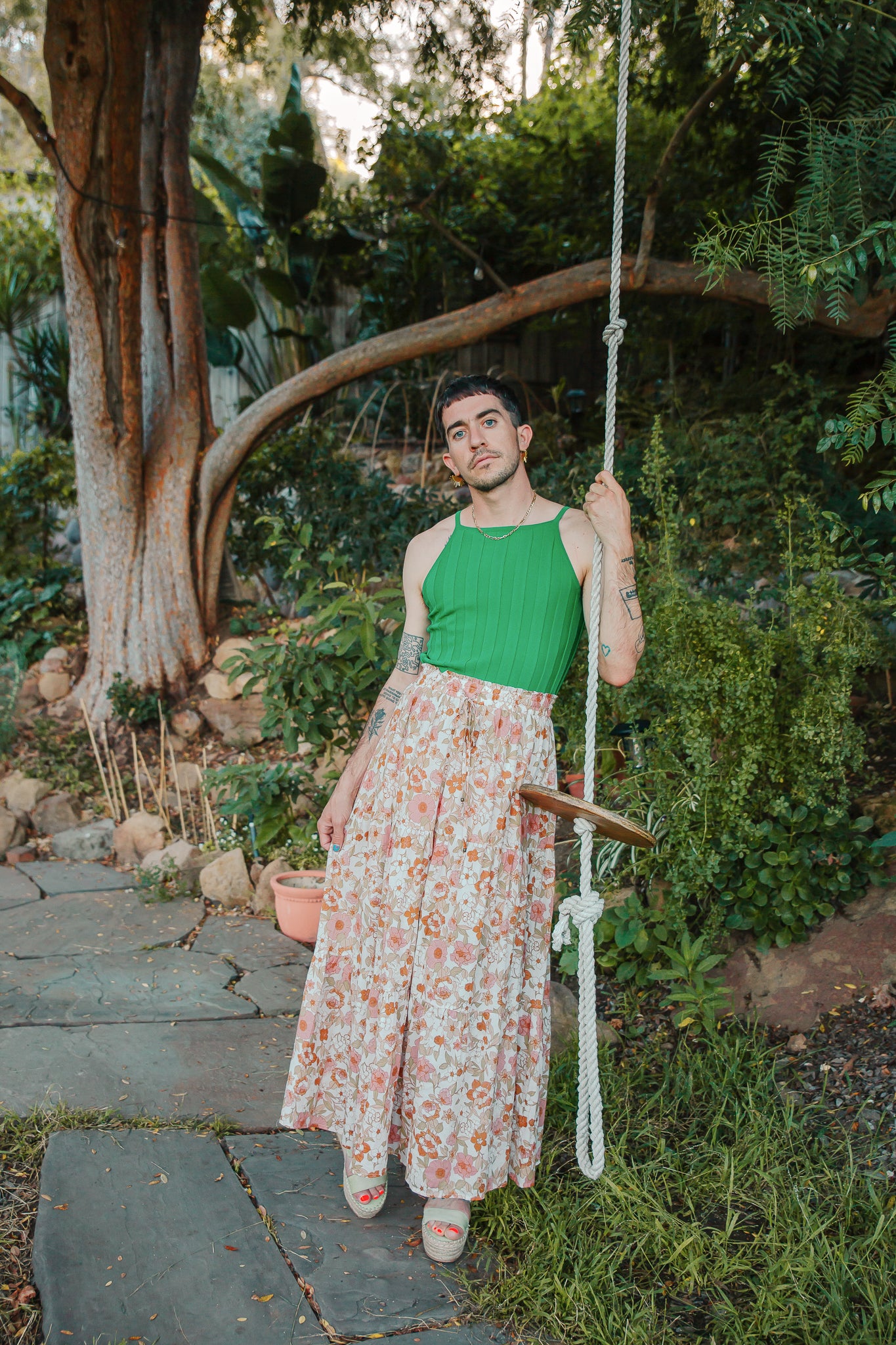 Vibrant Green Pleated Dress In Laguna