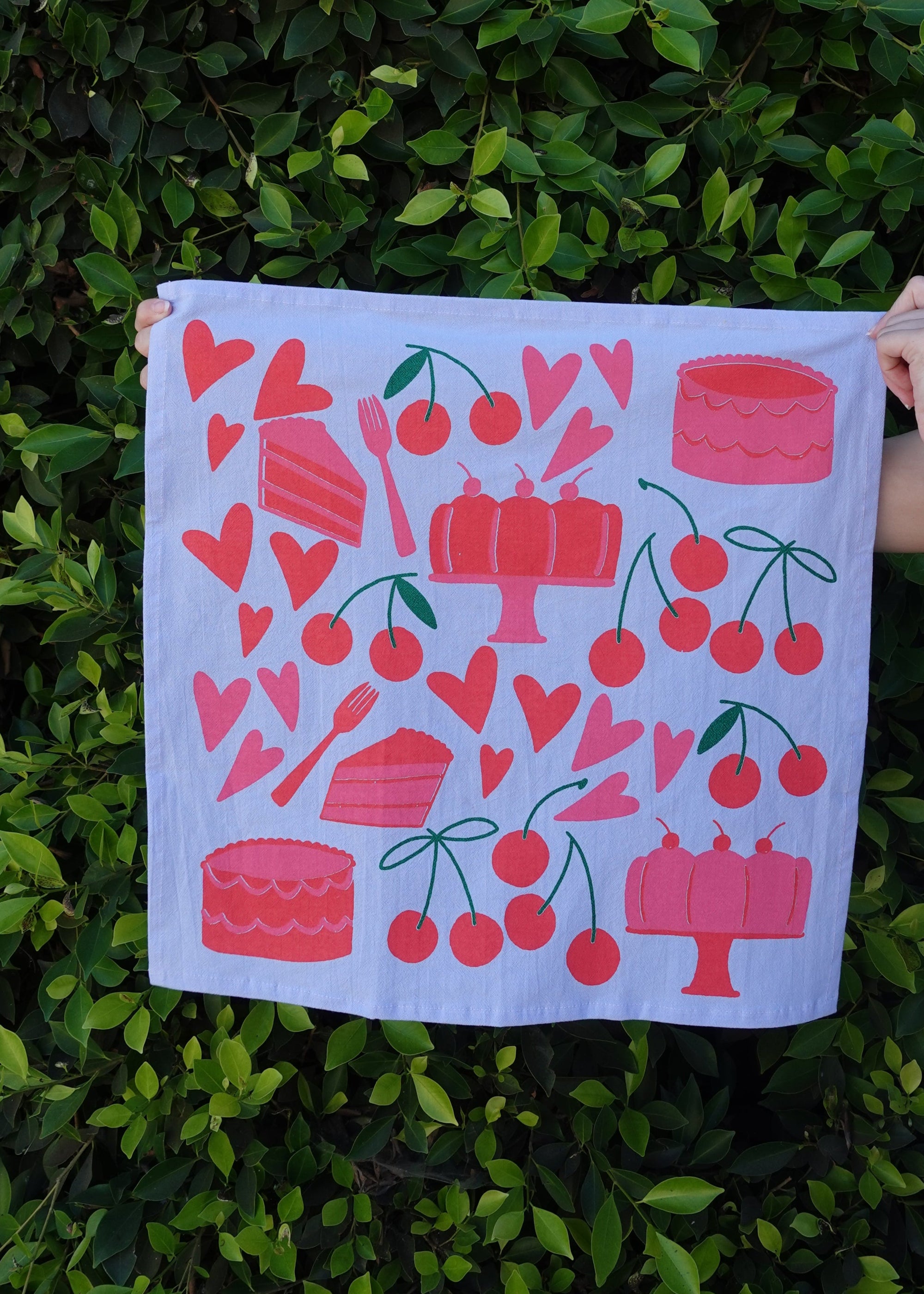 Sweets on Blue Tea Towel