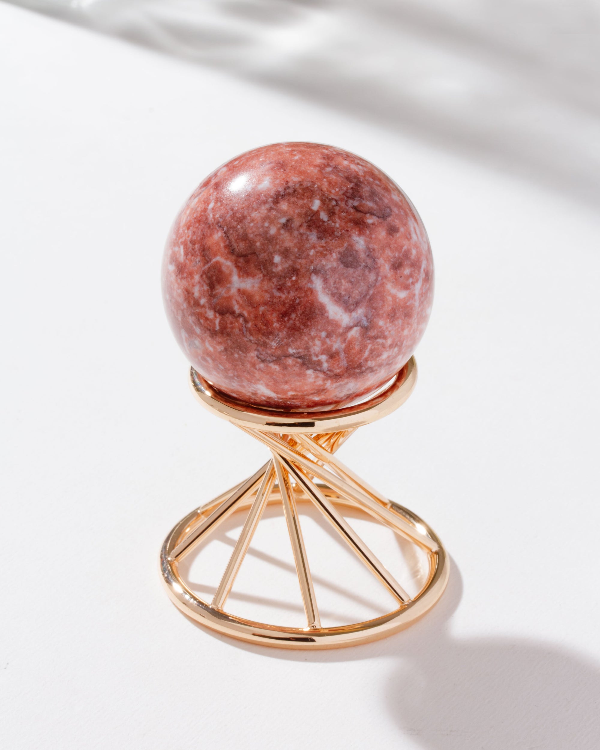Good Vibration's Pink Calcite Sphere On Stand Set