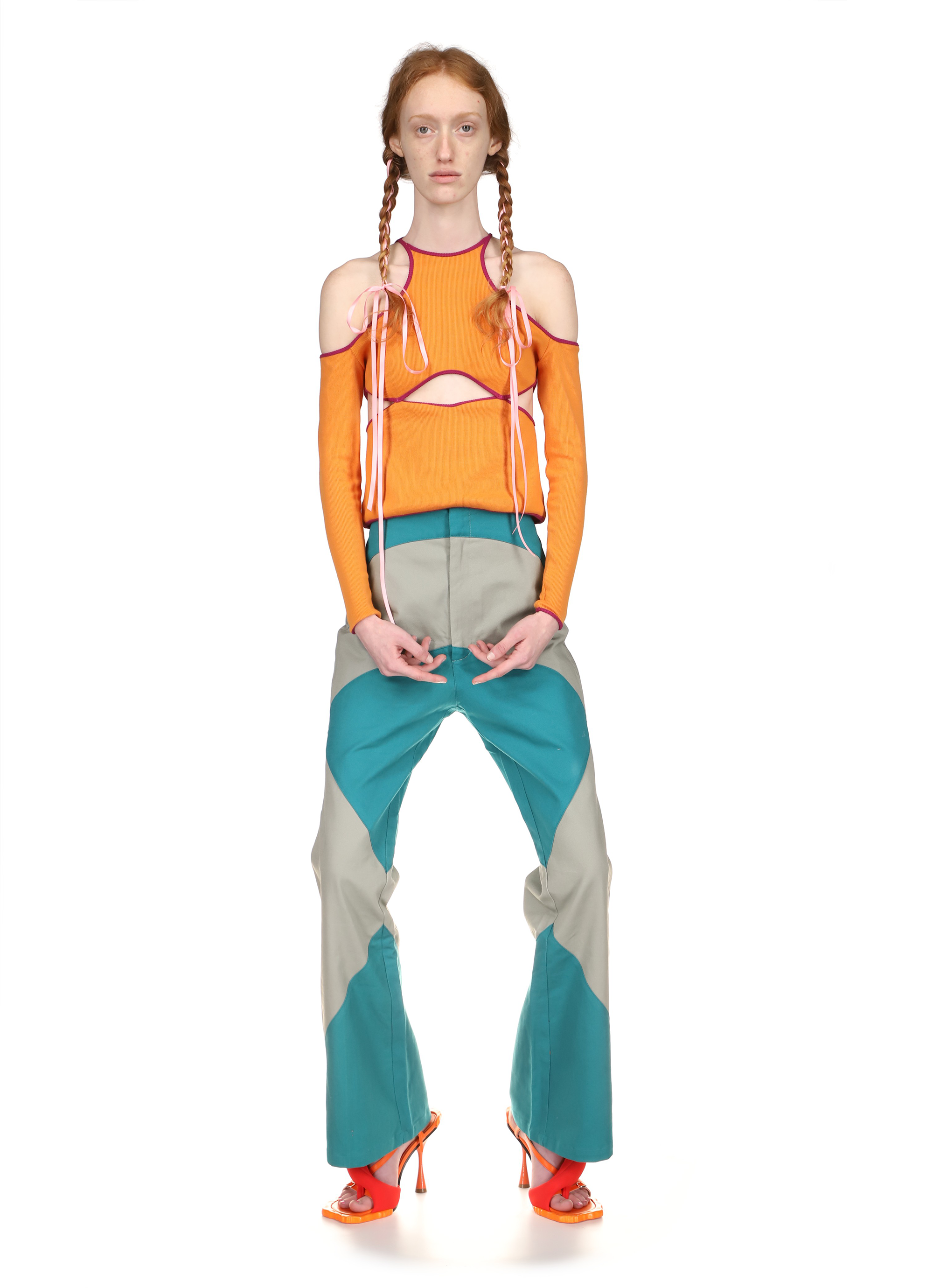 Lida Pant - Grey-Green/Teal