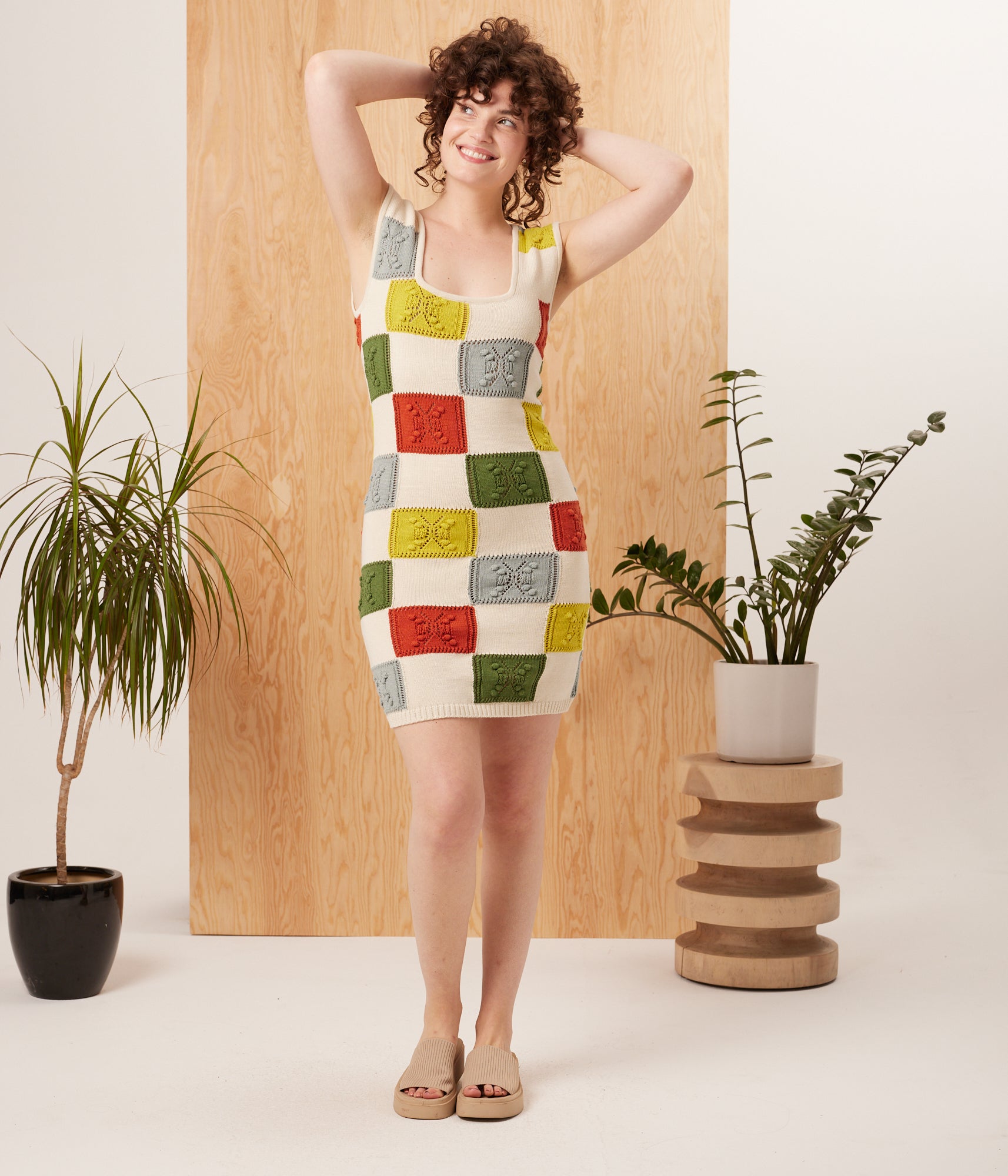 Known Supply - Lottie Dress - Bright Checker -