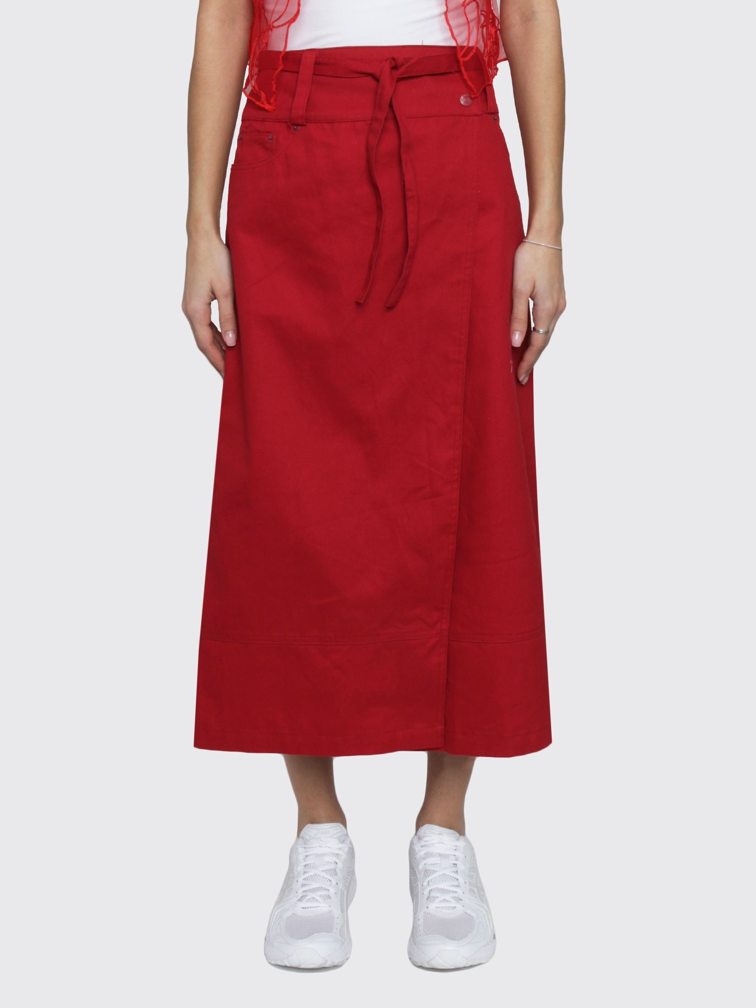 Low Rider Wrap Skirt- Campari