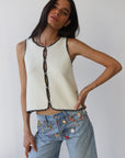 Callahan Knitwear - Mala Stitch Tank - Creme -