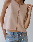 Callahan Knitwear - Mala Stitch Tank - Lychee -