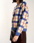 Callahan Knitwear - Melody Plaid Crewneck - Navy -