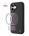 Wildflower iPhone case 16 Black MagSafe Sleek Black