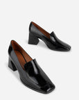 Intentionally Blank - Mosa Heeled Loafer - BLACK LEATHER