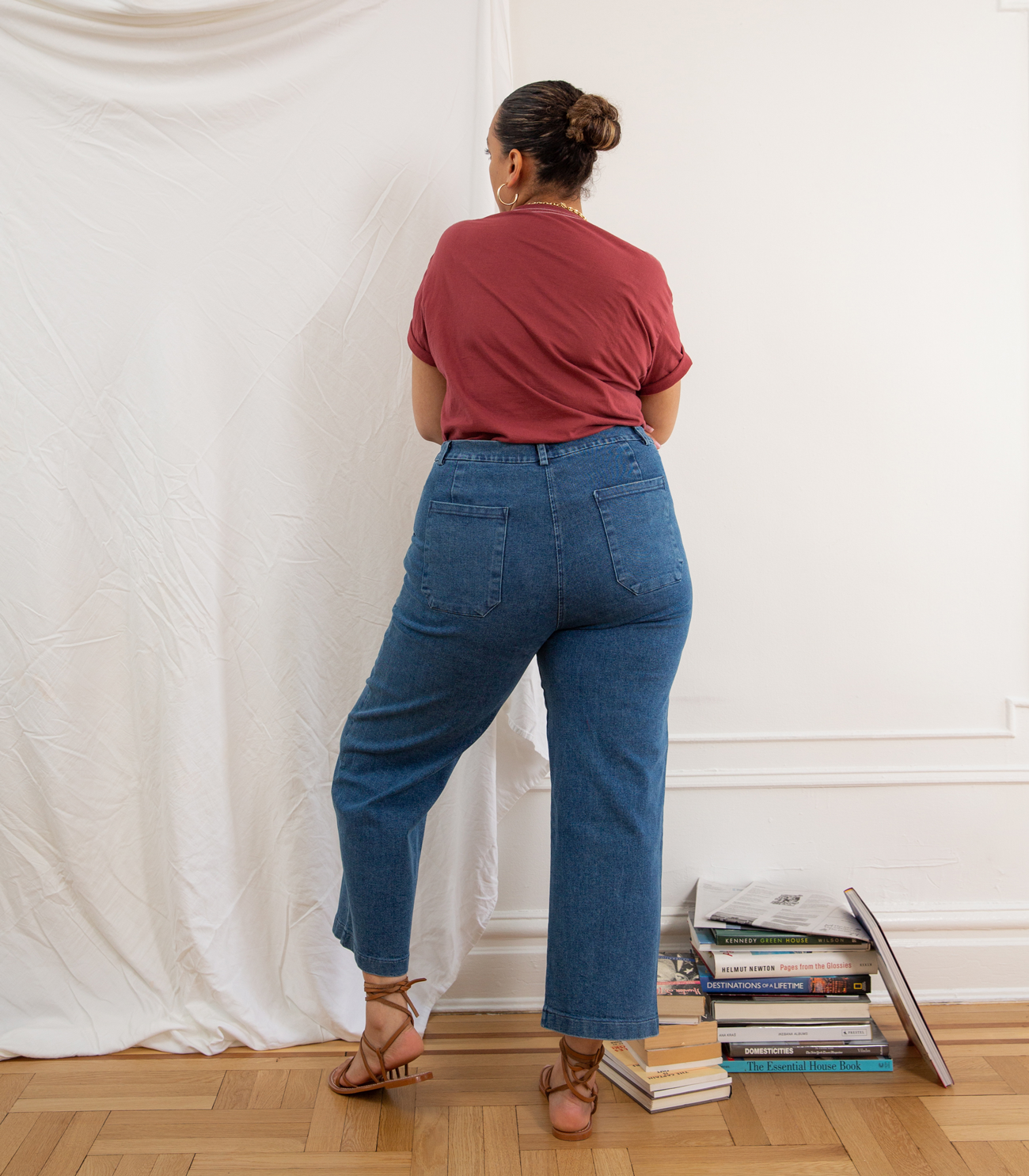 Loup - Kate Wide Leg Ankle Jeans - Washed Indigo -