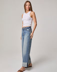 Edyson - Conrad High Rise Cuffed Wide Leg Jeans - Medium Hobart -
