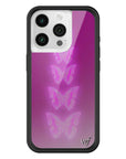 Wildflower iPhone case 15 Pro Neon Butterfly Plum Pink Cute