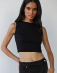 Callahan Knitwear - Nerissa Pointelle Tank - Black -