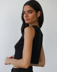 Callahan Knitwear - Nerissa Pointelle Tank - Black -