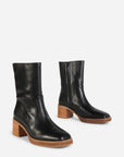 Intentionally Blank - Norfolk Stacked Heel Ankle Boot - BLACK LEATHER