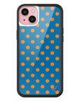 Wildflower iPhone case 15 Plus Polka Dot | Blue and Orange Cute