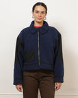 Vanessa Shearling Bomber Jacket - Navy
