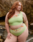Nomads Swimwear - Bay Top II - Avocado/Birds of Paradise -