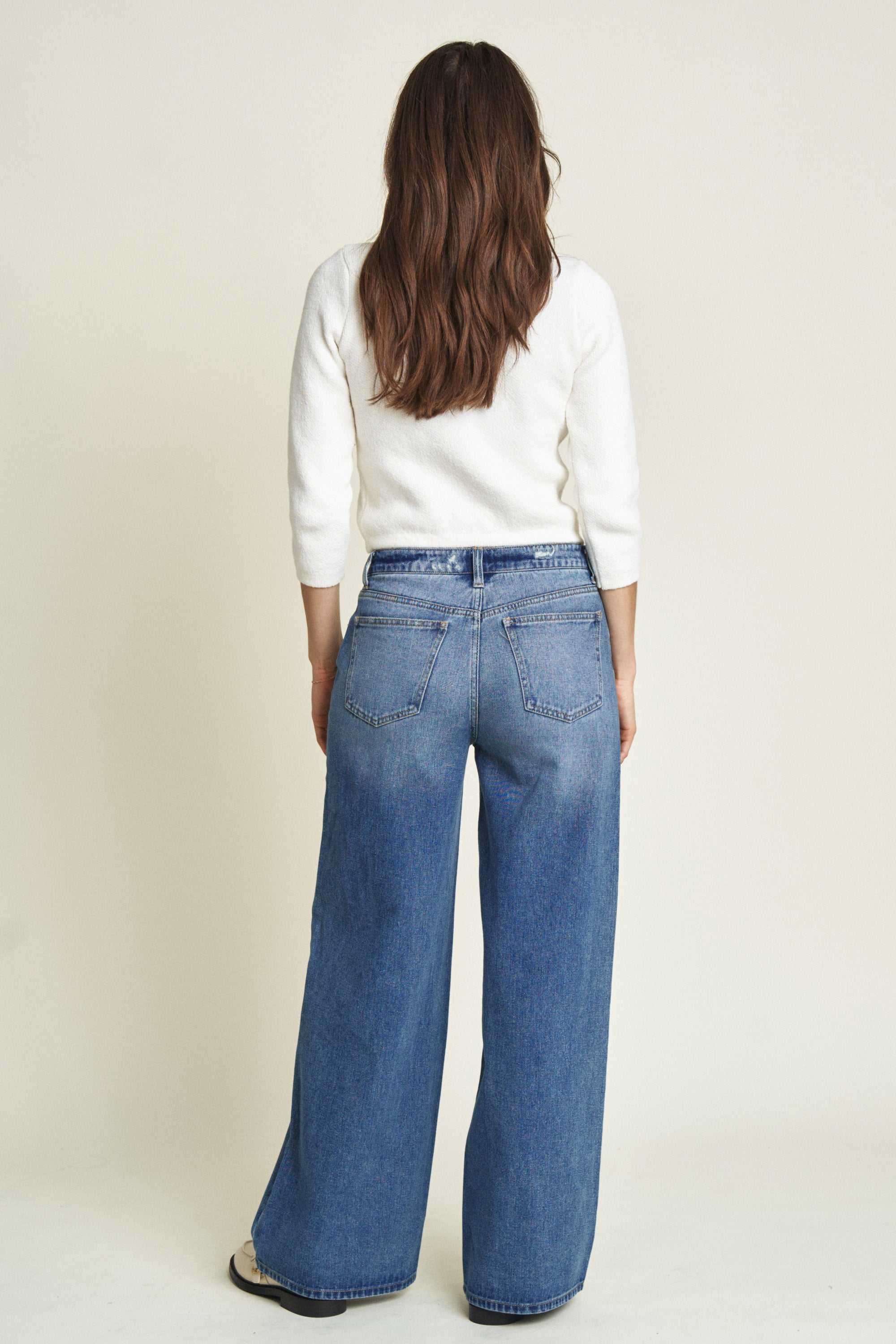 Madison Wide Leg - Bright Blue Worn