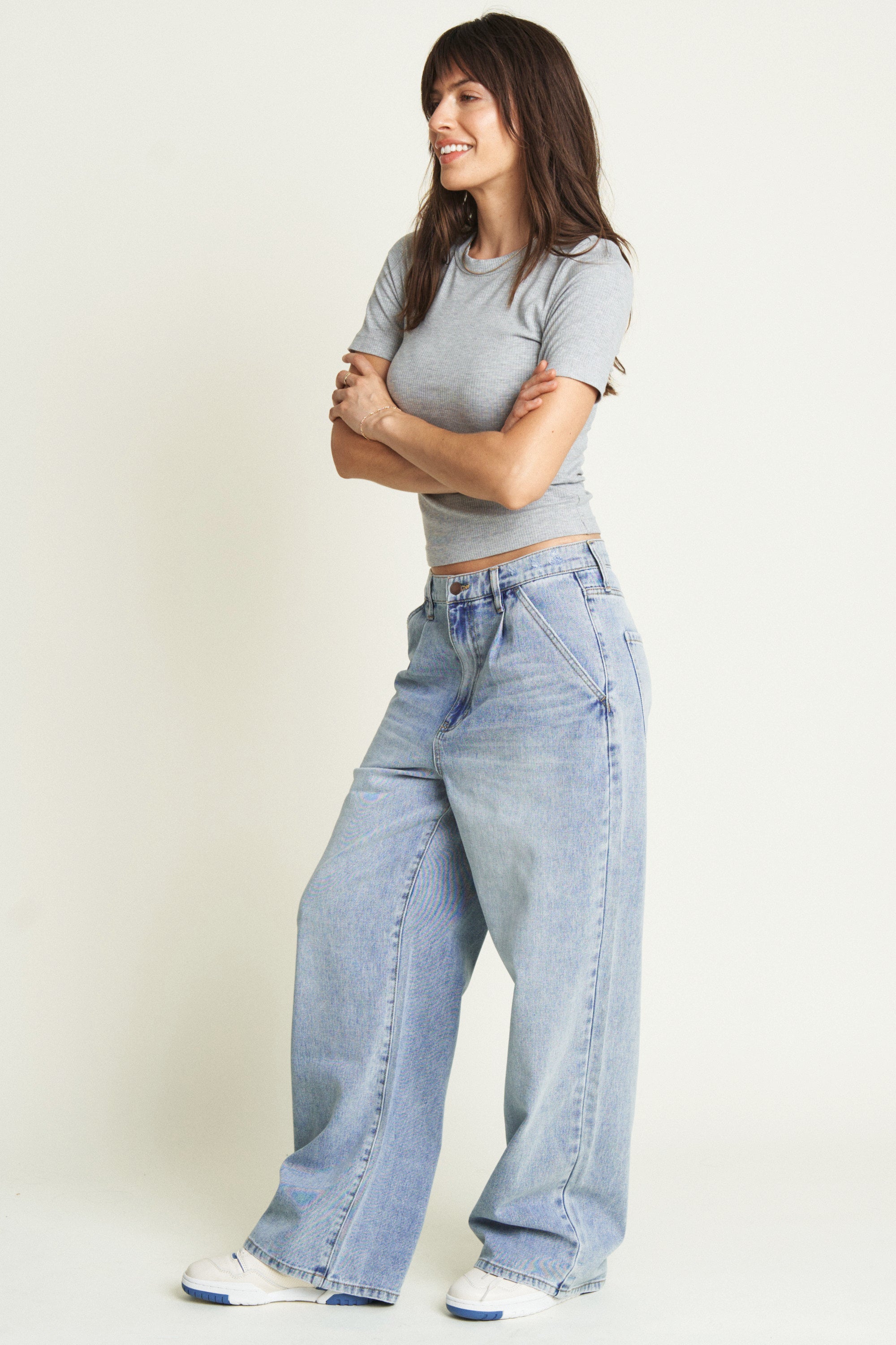 Thompson Low Slung Trouser - Light Indigo Worn