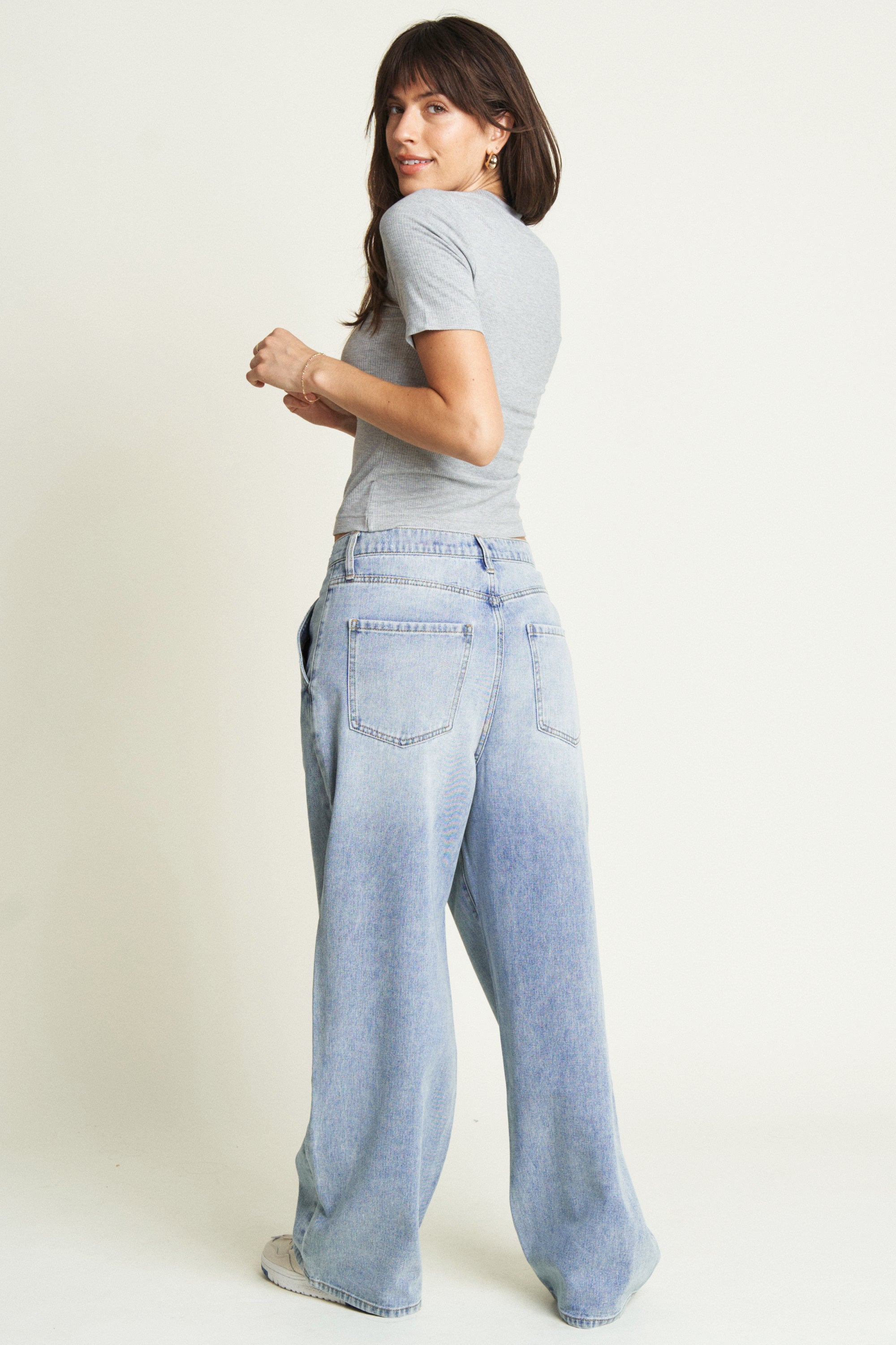 Thompson Low Slung Trouser - Light Indigo Worn