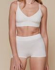 Harper Wilde - Cloud Cotton Triangle Bralette - Heather Oatmeal -