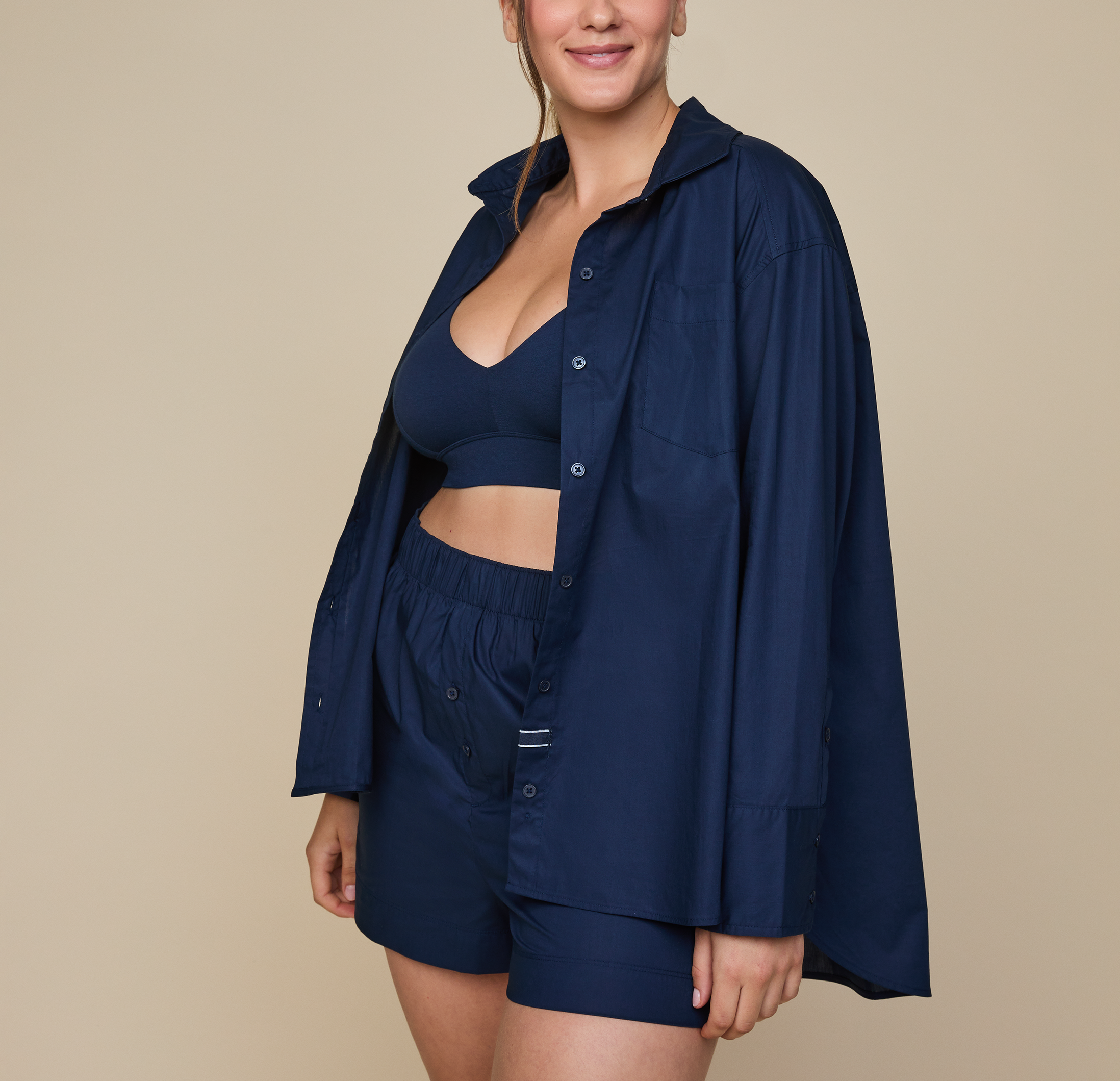 Classic Poplin Pajama Shirt - Midnight – offe market