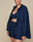 Harper Wilde - Classic Poplin Pajama Shirt - Midnight -