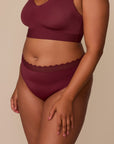 Harper Wilde - Bliss Lace Highwaist Brief - Bordeaux -