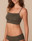 Harper Wilde - Cloud Cotton Thin Strap Bralette - Olive -