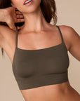 Harper Wilde - Cloud Cotton Thin Strap Bralette - Olive -