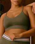 Harper Wilde - Cloud Cotton Triangle Bralette - Olive -