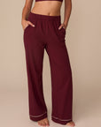 Harper Wilde - Perfect Pima Pant (Piping) - Bordeaux -