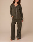Harper Wilde - Perfect Pima Pant (Piping) - Olive -