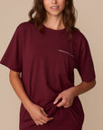 Harper Wilde - Perfect Pima Tee (Piping) - Bordeaux -