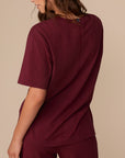 Harper Wilde - Perfect Pima Tee (Piping) - Bordeaux -