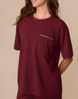 Harper Wilde - Perfect Pima Tee (Piping) - Bordeaux -