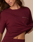 Harper Wilde - Perfect Pima Tee (Piping) - Bordeaux -
