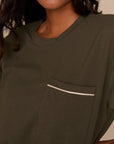 Harper Wilde - Perfect Pima Tee (Piping) - Olive -