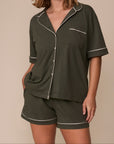 Perfect Pima Short (Piping) - Olive