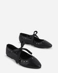 Intentionally Blank - Peak Leather Ballet Flat - BLACK LEATHER