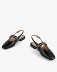 Intentionally Blank - Pearl Slingback Ballet Flat - BLACK LEATHER