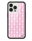 Wildflower iPhone case 13 Pro Pink Gingham Hearts Vintage Cute Classic