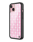 Wildflower iPhone case 15 Pink Gingham Hearts Vintage Cute Classic 2
