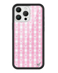 Wildflower iPhone case 16 Pro Max Pink Gingham Hearts Vintage Cute Classic
