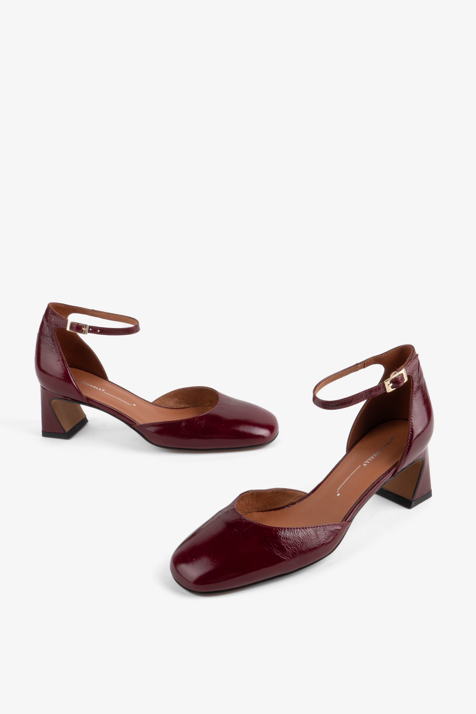 Intentionally Blank - Polly Heeled Mary Jane - MERLOT LEATHER