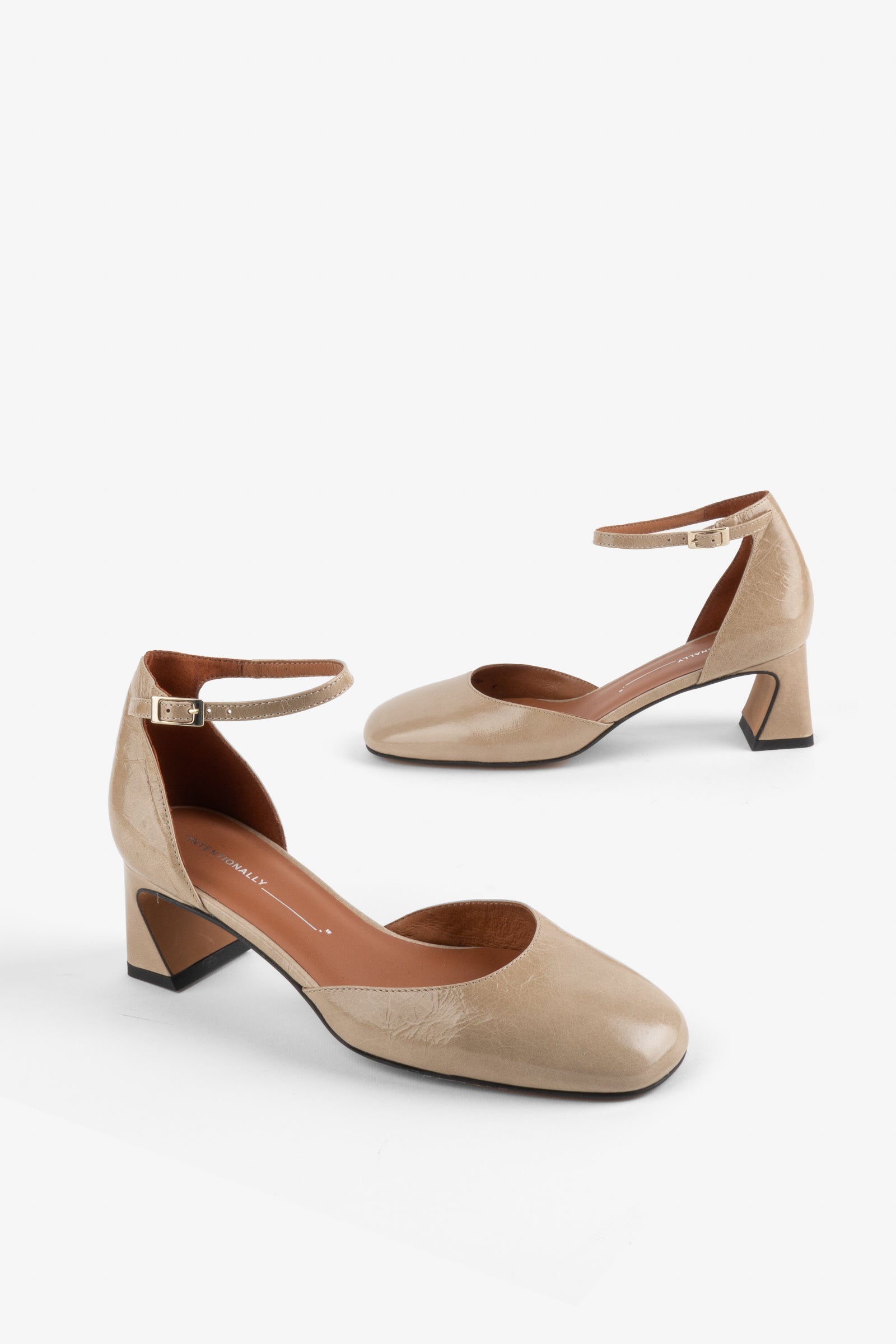 Intentionally Blank - Polly Heeled Mary Jane - MUSHROOM LEATHER