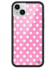 Wildflower iPhone case 14 Plus Pink Polka Dots Cute Classic
