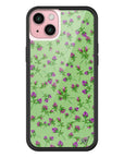 Wildflower iPhone case 15 Plus Purple Posie Rosie Cute Green