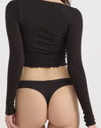 Organic Basics - Pointelle Cardigan - Black -