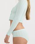 Organic Basics - Pointelle Cardigan - Soft Blue -